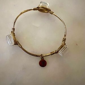 Bourbon and boweties gold and clear stone bracelet